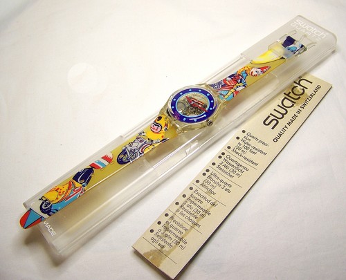 NOS Vintage Swatch from 1993 "Tin Toy" (GK155) + Box & Paper w/ New Battery - Picture 2 of 7