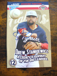 MILB - 2017 Reading Phillies GameDay Program "Drew Stankiewicz" Auto. - EX.