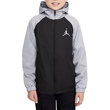 Jordan Big Kids Youth Boys Windbreaker Full zip Hooded Jacket Large 