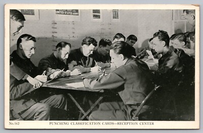 Punching Classification Cards Reception Center Camp Kilmer NJ Postcard