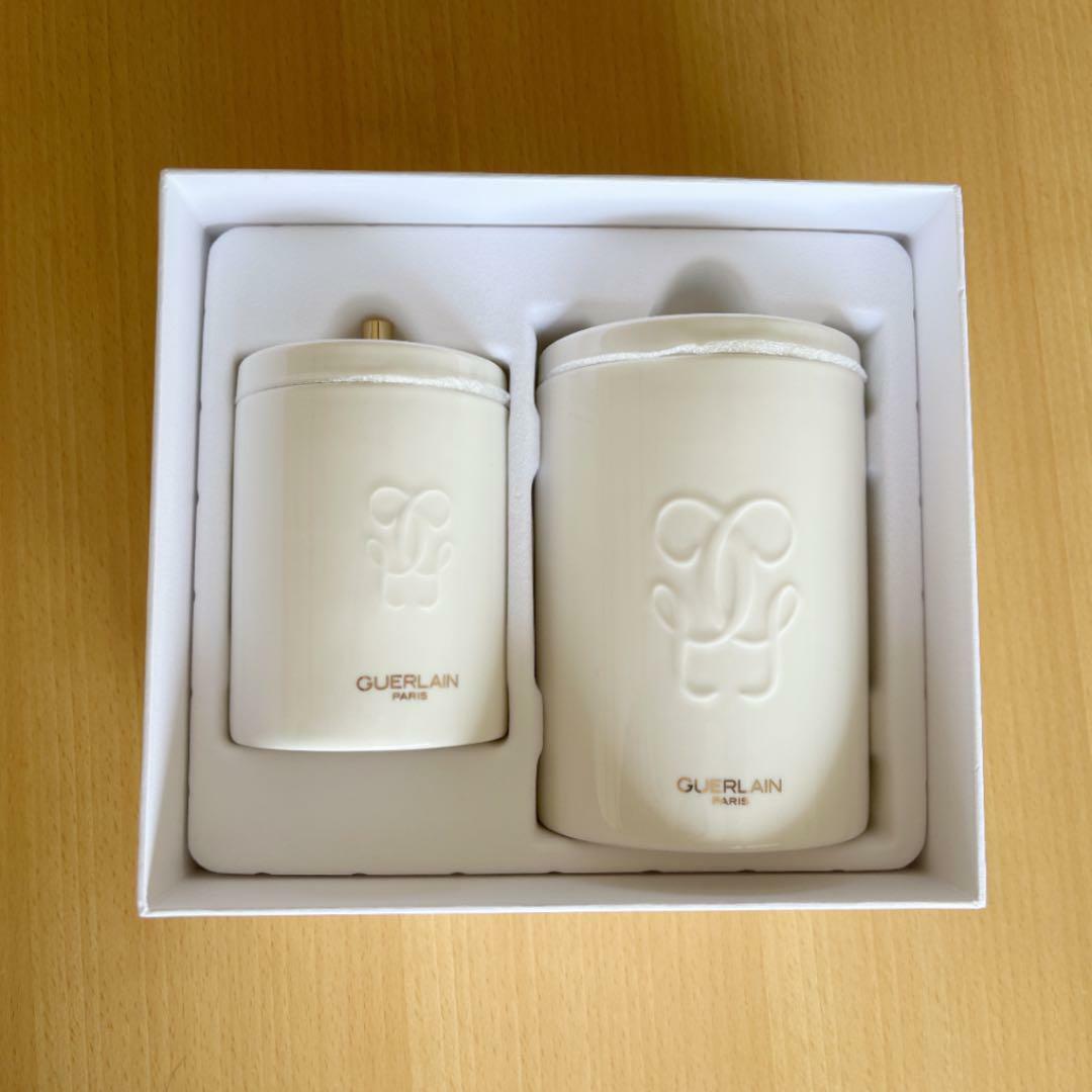 Guerlain Ceramic Jar Storage Case Small Large 2 Set Cosmetic