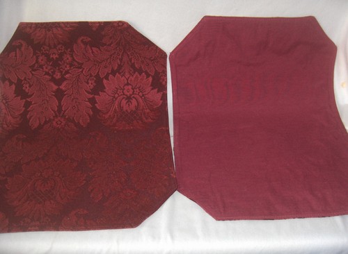 Vintage 8 Stück Tisch Tischsets Burgund Wein Brokat Blumen 12/17 Abwaschbar SCHÖN - Bild 8 von 13