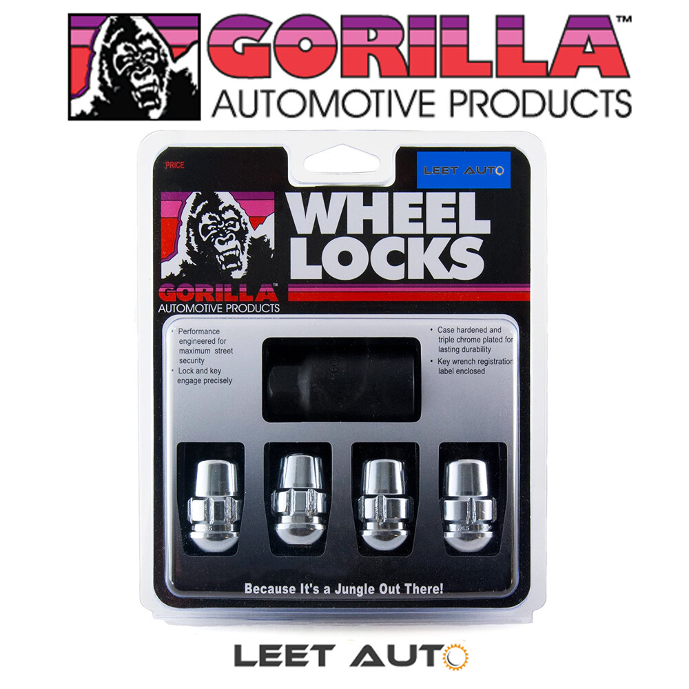Gorilla Wheel Locks, Honda Acura Radius/Ball Seat, Chrome, 12mm x