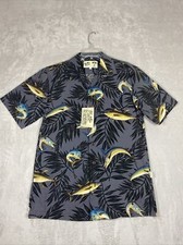 Koko Island Men's Small USA made button up shirt Hawaiian Sail Fish Mahi