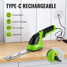 WORKPRO 7.2V Cordless Grass Shear & Shrubbery Trimmer  2 in 1 Handheld Type-C