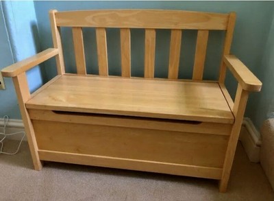 John Lewis Kids Solid Wood Toy Clothes Storage Bench Or