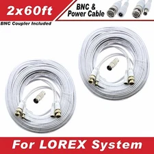 WHITE PREMIUM 120FT BNC CABLE FOR 16 CH LOREX SYSTEMS LH-1896, Eco3