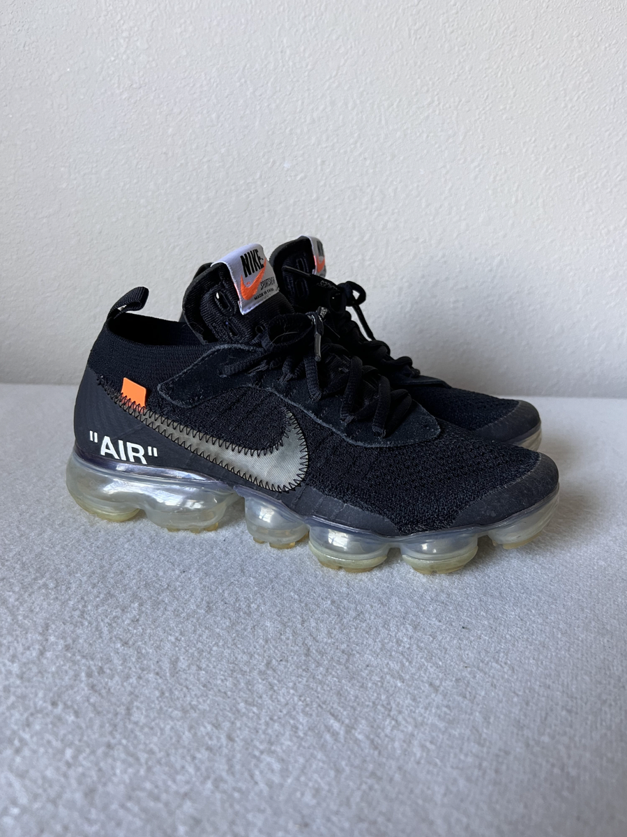 Off White x Nike Vapormax - Size Men's 6 - Black- Pre-Owned Off White x Nike Vapormax - Size Men's 6 - Black- Pre-Owned