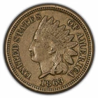 1863 1c Indian Head Small Cent - Luster - XF+ Coin - SKU-Z1888