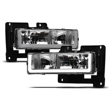 Topline For 1988-2000 GMC C10 C/K Sierra Truck LED Strip Bar Headlights - Chrome