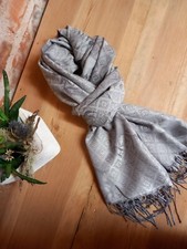 Trachten Schal Tuch Hirsche Trachtenschal grau hellgrau Damen 180 x 70 cm