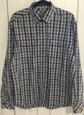 Blue Pronto Uomo Men s XL Long Sleeve Casual Shirt Plaid Button-Up 100 Cotton