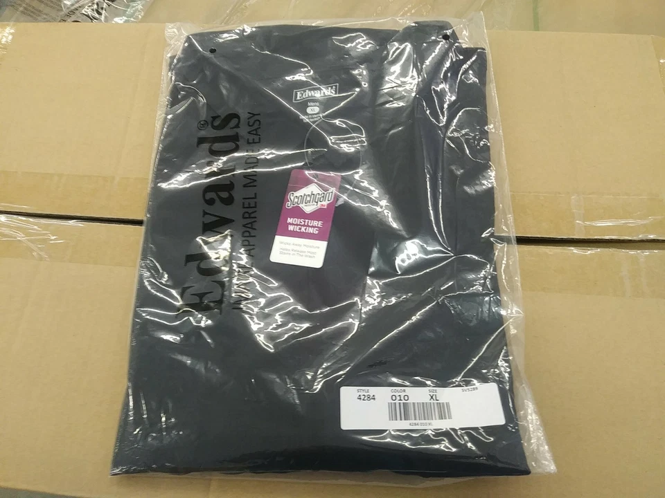 Edwards #4284 Mens XL Black Zip Up Shirt - Image 3 of 3