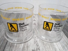 Vintage Bell System Yellow Pages cocktail glass cups (2pk bundle)