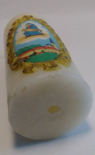 Vintage German Painted Wax Holy Candle Christian Blessed Madonna & Child Jesus - Picture 10 of 11