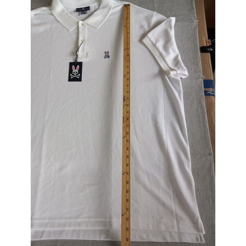 Psycho Bunny Men 4XL Short Sleeve White Knit Polo - Picture 2 of 9
