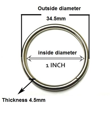 Lot 100 50 metal o-rings welded nickel plated high quality 3/4'' 1'' 1-1/4'' 1-1/2''