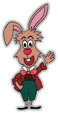 White Rabbit Alice In Wonderland Cartoon Sticker Bumper Decal - ''SIZES''