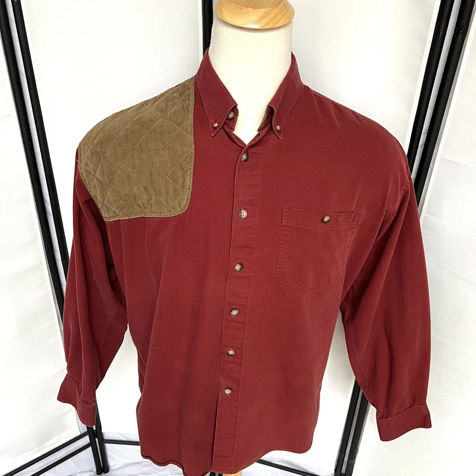 Camisa de tiro North River Outfitters roja acolchada parche en el hombro/codo XL F2 Foto 2 de 4