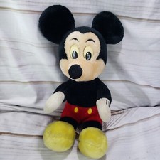 Vintage Disney Mickey Mouse Disneyland World Plush Stuffed Toy Sitting 9 Inch