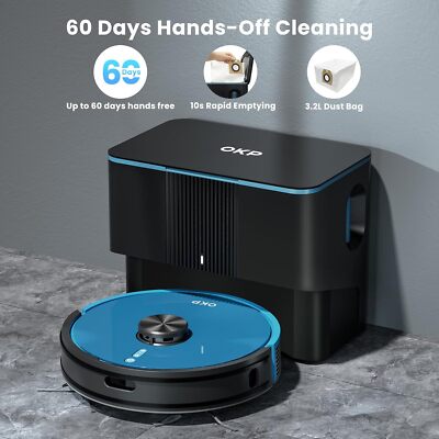 OKP Self-Emptying Robot Vacuum Cleaner Schedule Mapping Robotic Vacuum 4000Pa