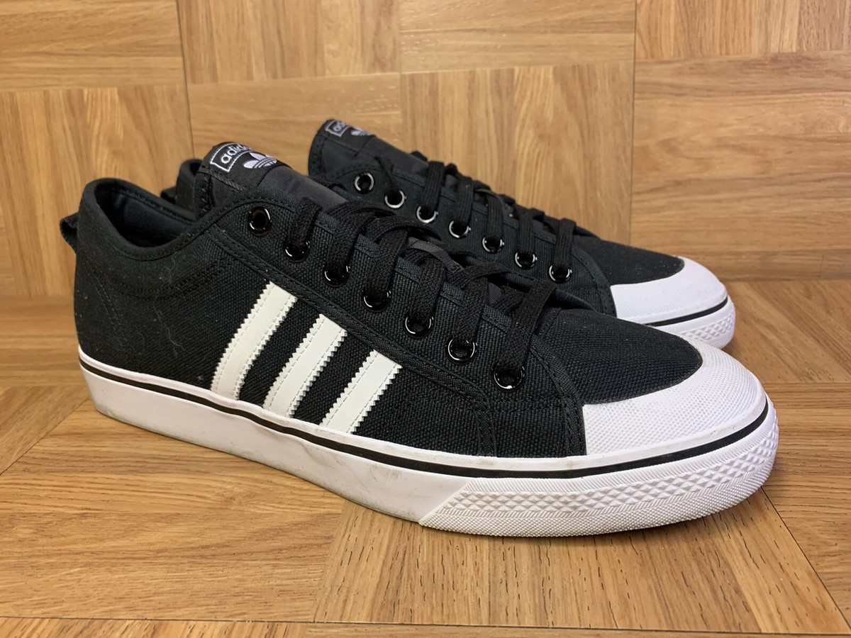 RARE Adidas Originals Black White Gum Sz 13 Nizza Casual Skate Sneaker  Shoes | eBay