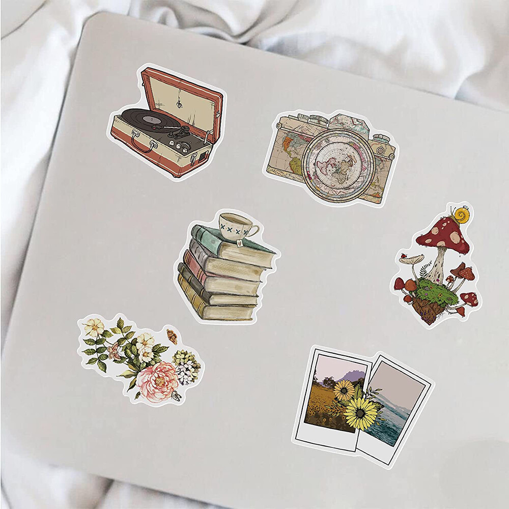 200 Pegatinas Vintage Retro – Ideales Para Decorar Cuadernos, Botellas, Skateboards Y Más, Estilo Aesthetic