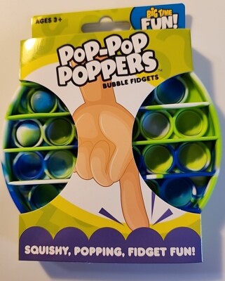 Pop-Pop Poppers Bubble Fidgets Blue And Green Pop It Squish It And Toss It