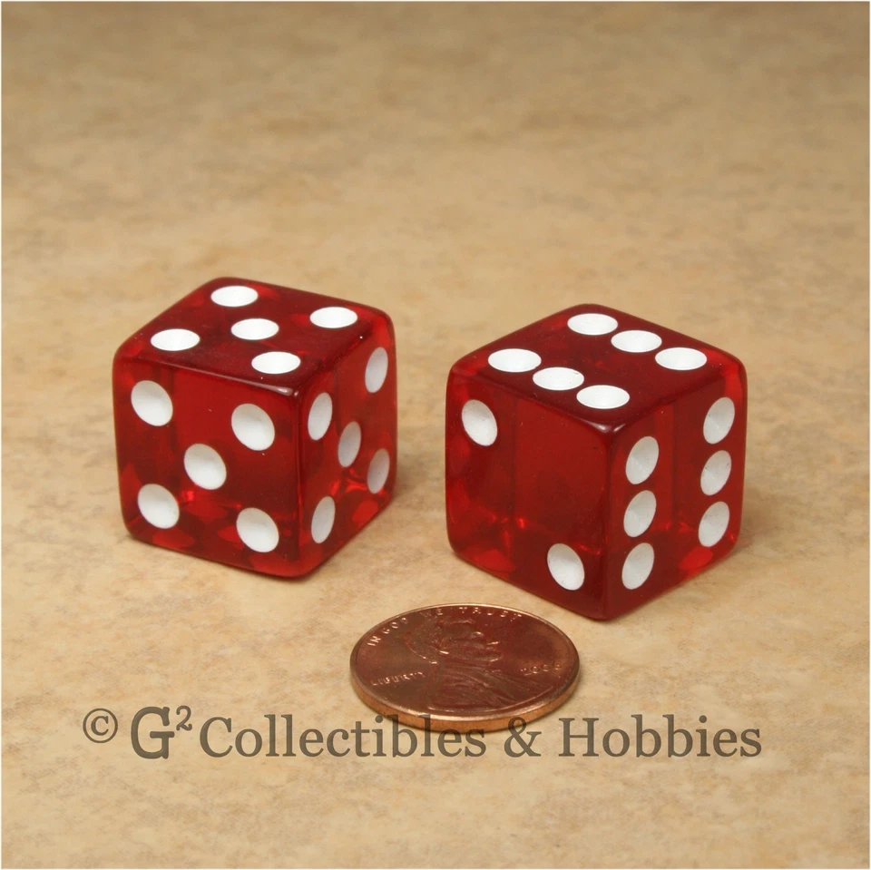NEW Loaded Trick Transparent Red Dice Set Mis-Spotted 2, 5, 6 Only Not Weighted - Image 2 of 2