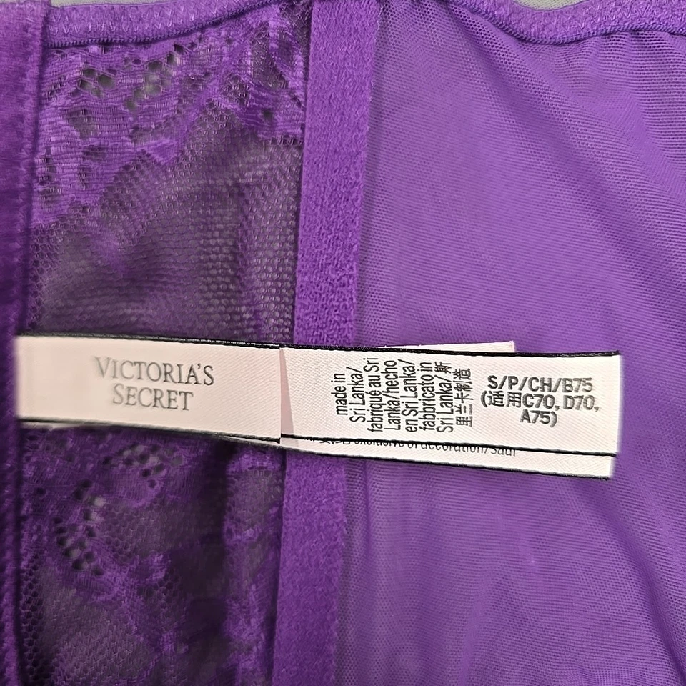 Victoria's Secret Dream Angels Corsé Bustier Sujetador Púrpura Talla S Foto 3 de 4