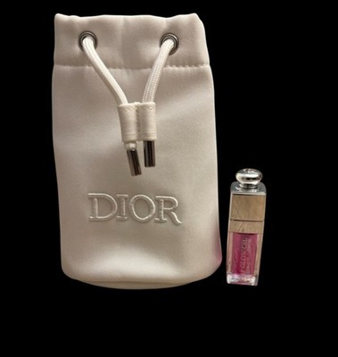 Dior Lip Oil Pink Shine Effect Liquid Formula with White Drawstring Pouch