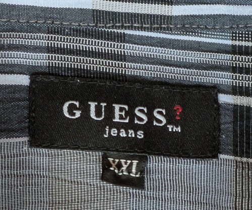 Guess Camicia grigia a quadri manica lunga uomo XXL (28" pit-pit, lunghezza 32", manica 36") - Foto 4 di 5