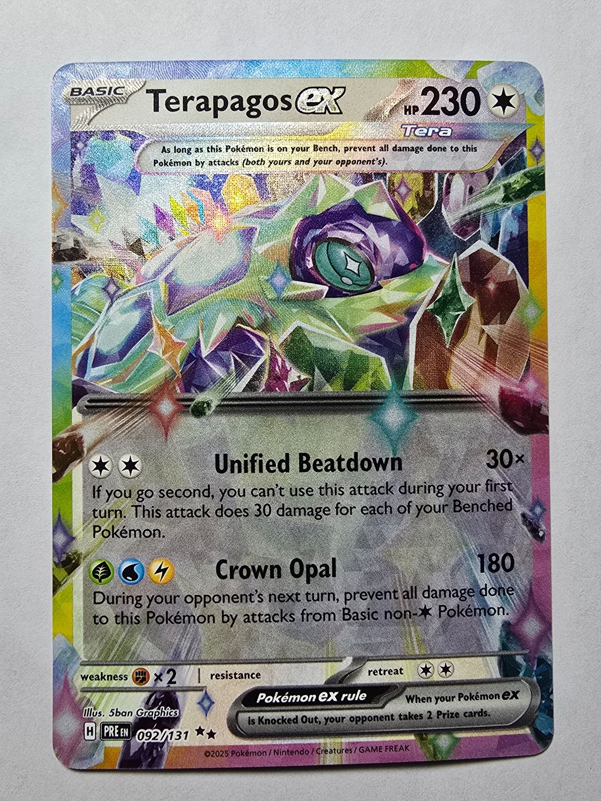 Terapagos ex 128/142 Double Rare Stellar Crown Pokemon NM