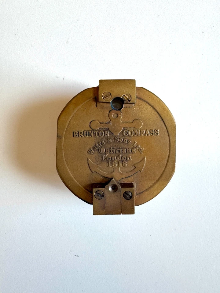 Antique Brass Brunton Compass 1818 Maritime Nautical Collectible London Engraved - Image 2 of 4