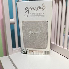 Goumi Nursery Soft Bamboo Organic Cotton Fitted Crib Sheet Gray