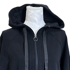 Athleta Women Medium Black Zip Up Hoodie Athletic Thumb Holes Workout Gym Casual