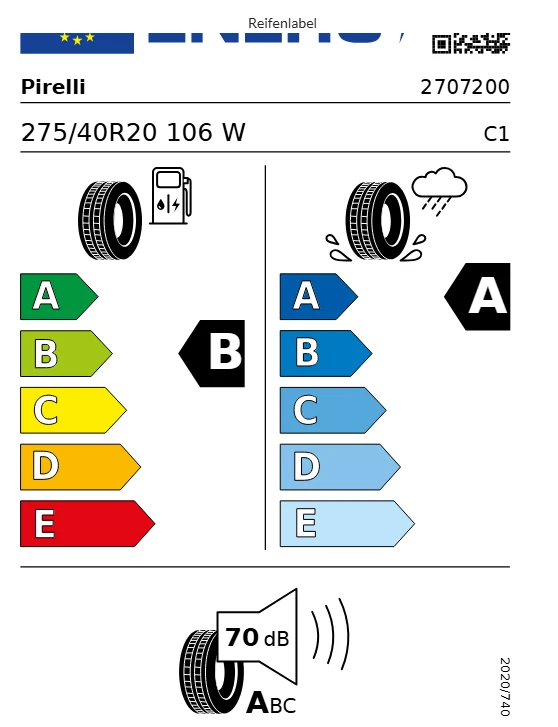 1x 275/40 R20 106W XL ROF * K1 L.S. Sommer Reifen PIRELLI Pzero PZ4 Demontage - Bild 2 von 2
