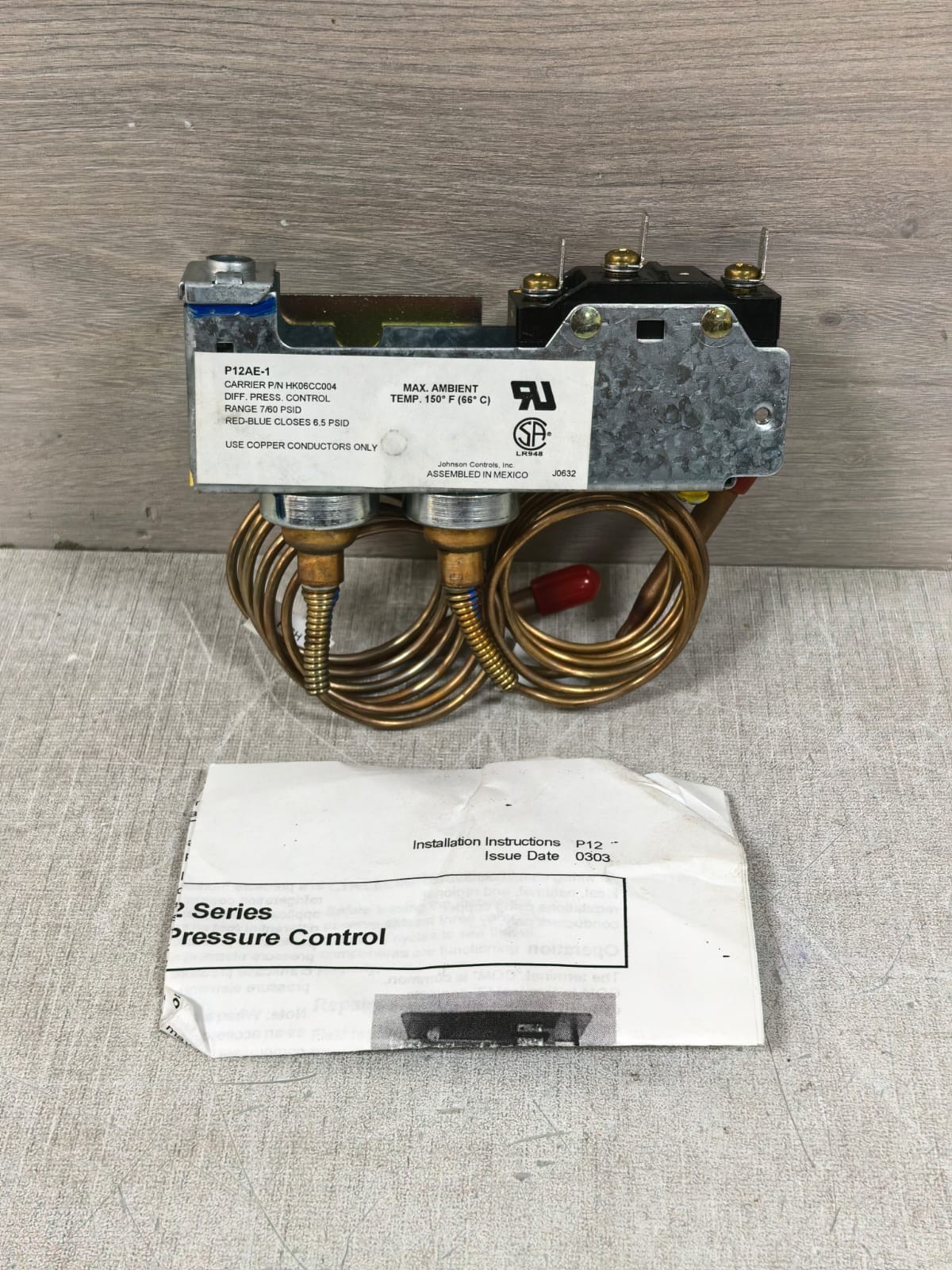 CARRIER P12AE-1 P/N HK06CC004 DIFFERENT PRESSURE CONTROL