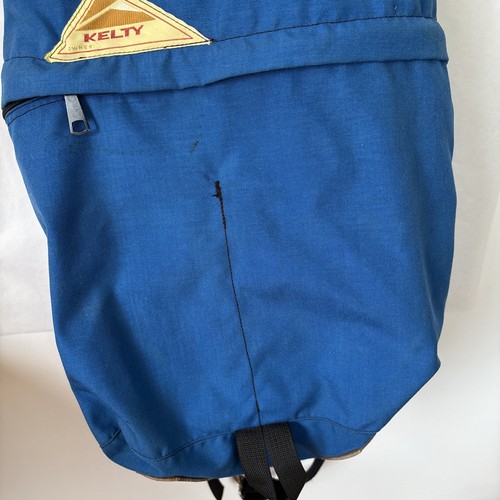 Zaino vintage anni 70 Kelty a goccia zaino da giorno escursionismo Gorpcore bordo in pelle 19x13" - Foto 3 di 11