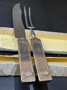 Gense 2-Piece Boxed Carving Set Knife & Fork Stainless Steel Silver/Gold