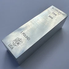 1 Pound Aluminum Bullion Bar / Paperweight - Defective Finish