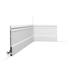 Outwater 8-1/4" x 78" White Polystyrene Baseboard Moulding SX191