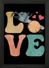 Chain Saw Arborist Framed Wall Art Poster Canvas Print Picture