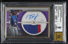 2021 Definitive Collection Framed Purple 2/5 Kris Bryant BGS 9 Patch Auto 00em