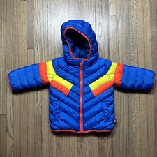 Spyder Jacket 24 Months Blue Yellow Orange Puffer Coat Ski Snow Winter Hooded