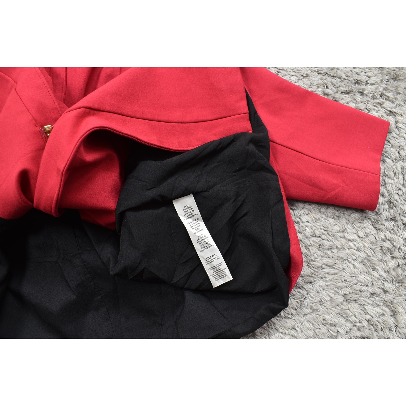Chico's Size 3 Red Basic Jacket Rayon Coat - Preo… - image 9