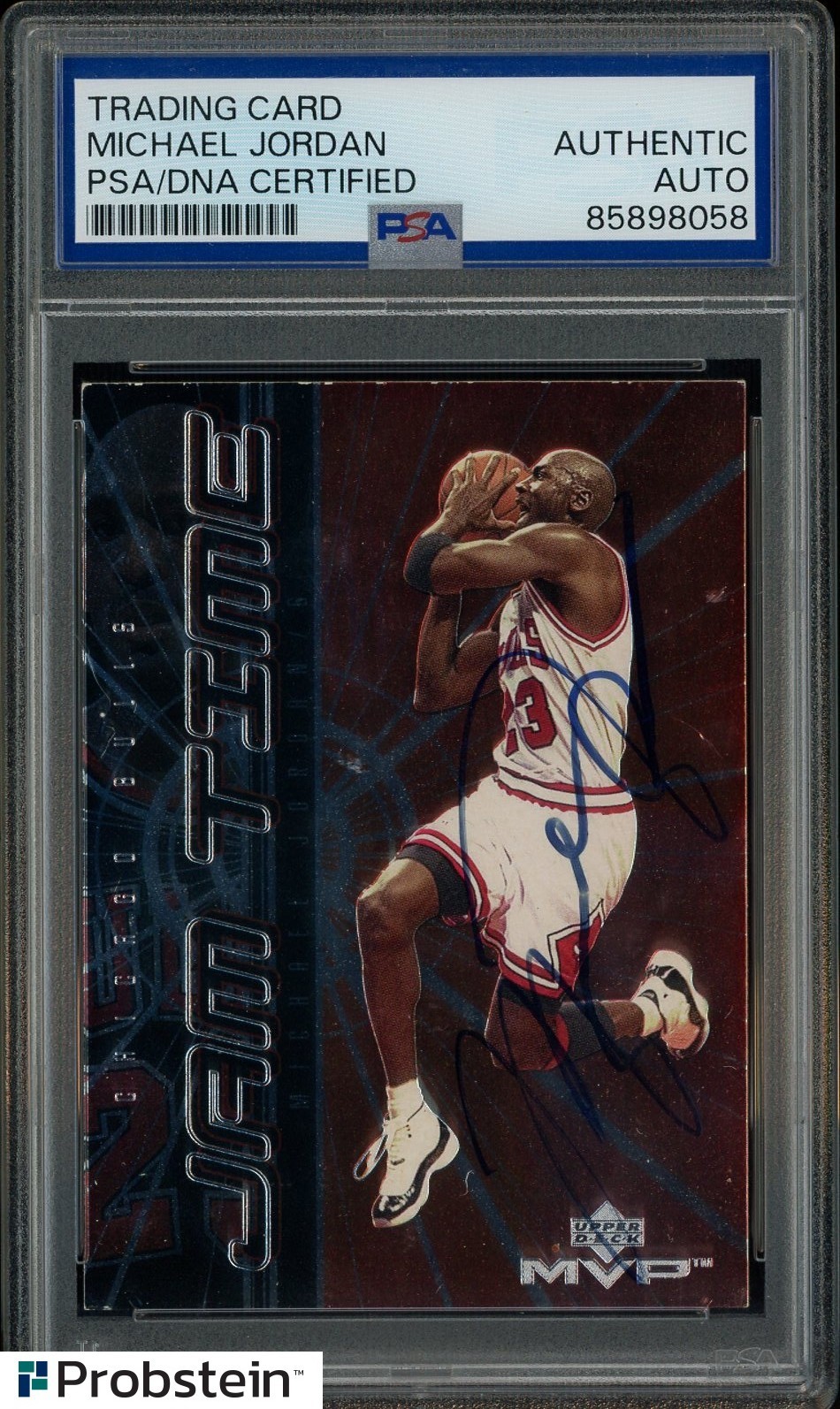 Michael Jordan HOF Signed 1999 UD MVP Jam Time #JT1 PSA/DNA AUTO UDA