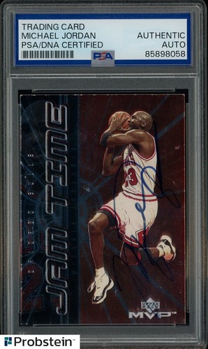 Michael Jordan HOF Signed 1999 UD MVP Jam Time #JT1 PSA/DNA AUTO UDA