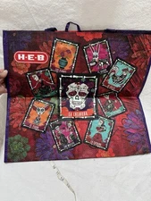 NEW H-E-B Reusable Tote Bag H.E.B. Sugar Skull Dia De Los Muertos 18.5x16.5x9