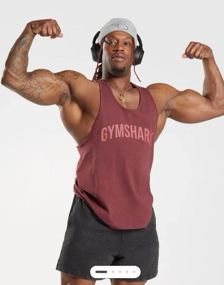 Cuerda eléctrica Gymshark para hombre en marrón cereza talla grande Foto 2 de 4